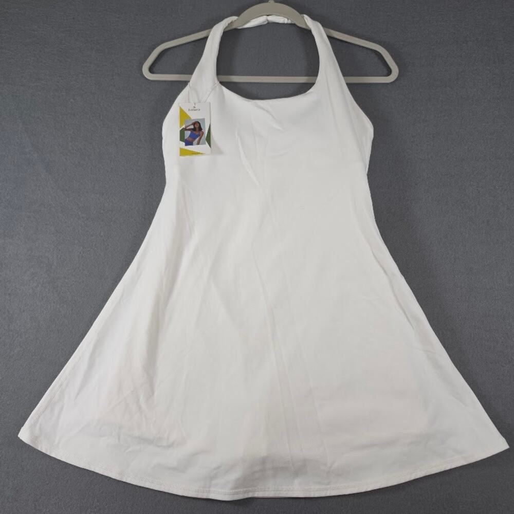 NWT Halara Everyday Activity Dress Ice Princess White Medium Built-In Shorts